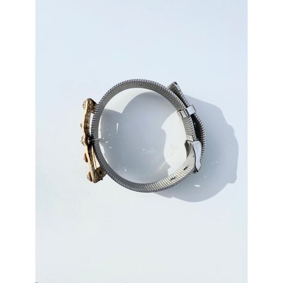 Stainless Steel Steel Band Bracelet, Vintage Charm Paste Gold Frame - Picture 9 of 9